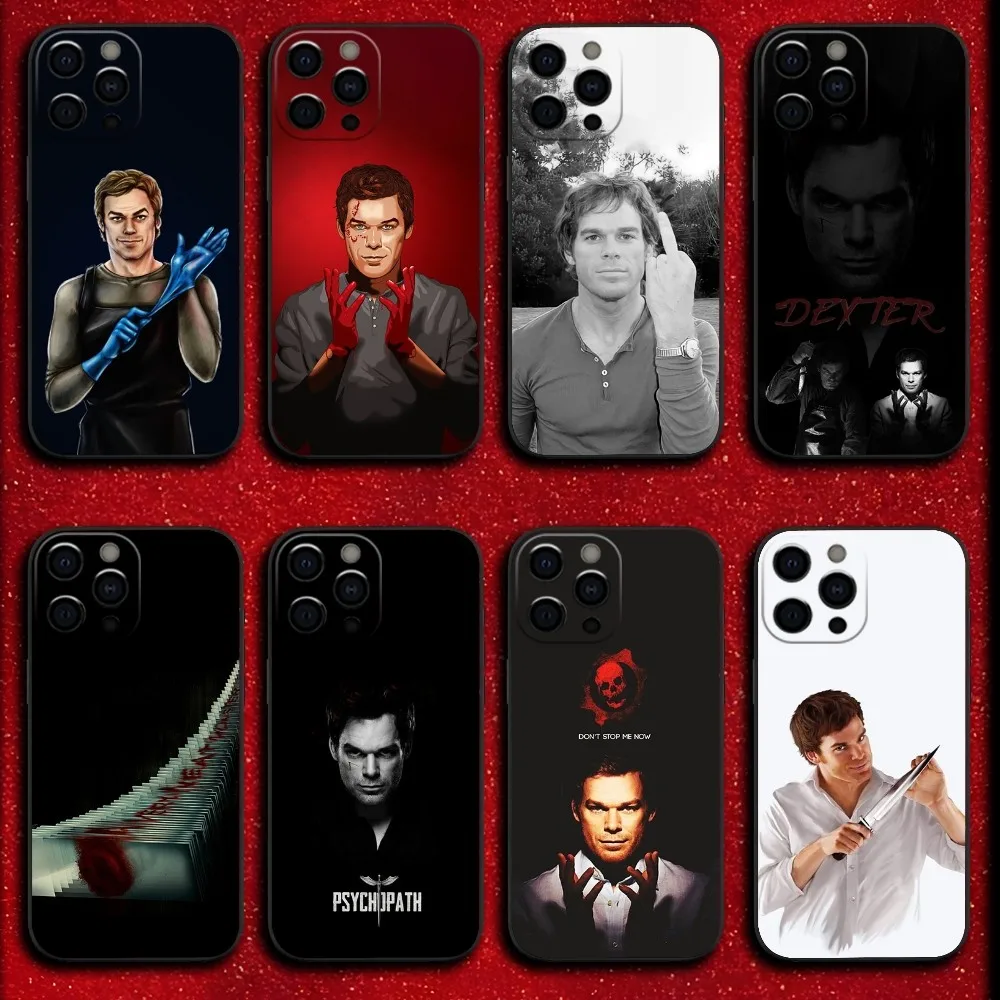 Чехол для телефона D-Dexter Morgan iPhone 16 15 14 13 12 11 Pro X XS Max XR Plus Mini Soft Black Cover