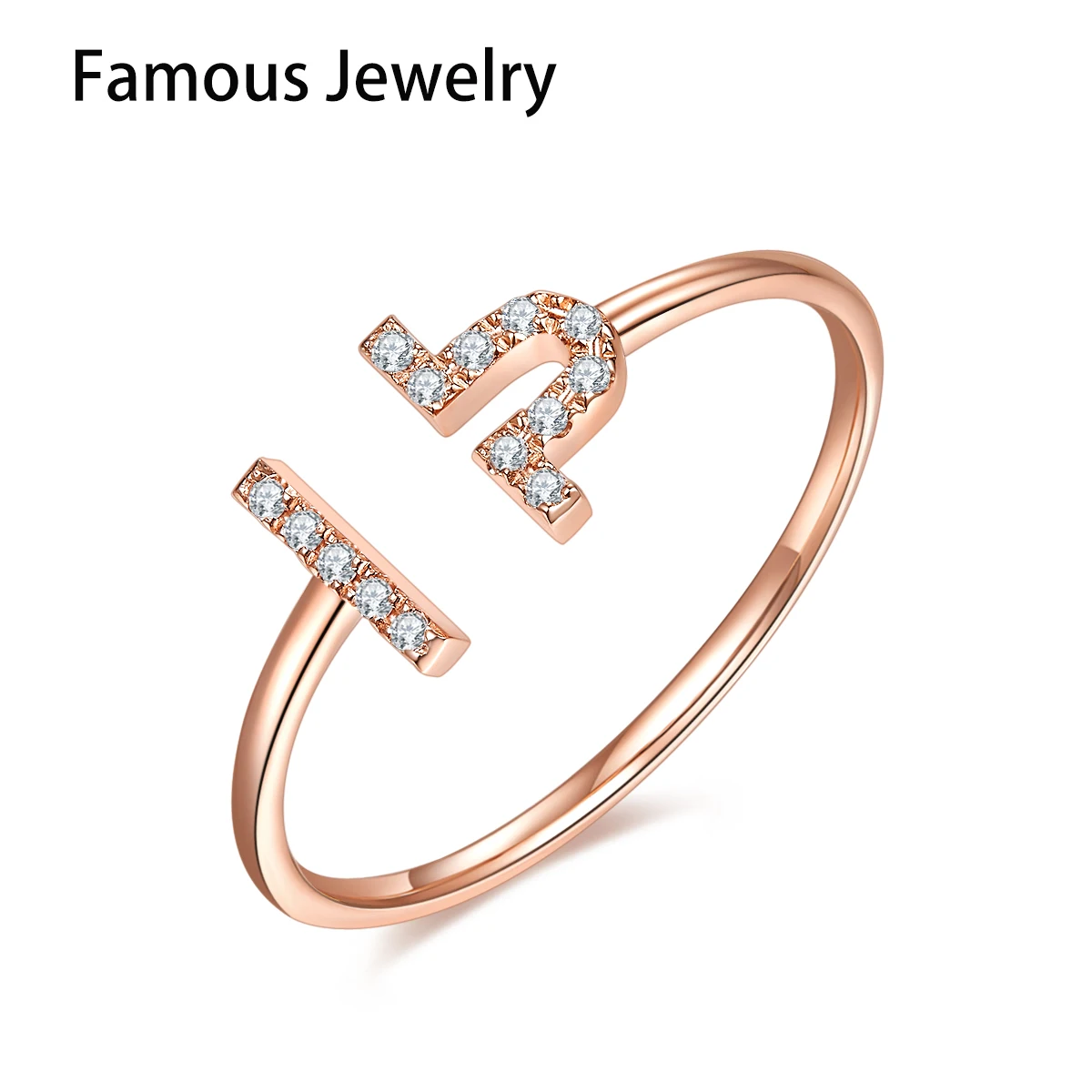

18k gold ring cultivated diamond rose gold open bracelet ins style high-end Libra fashion explosion in 2022