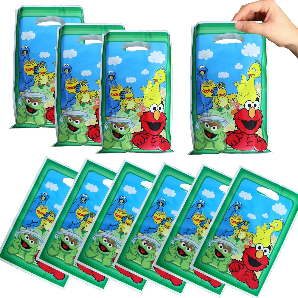 

Cartoon Sesame Street Theme Gift Candy Bag For Kids Birthday Decoration Snack Loot Package Festival Party Favor Plastic Bag