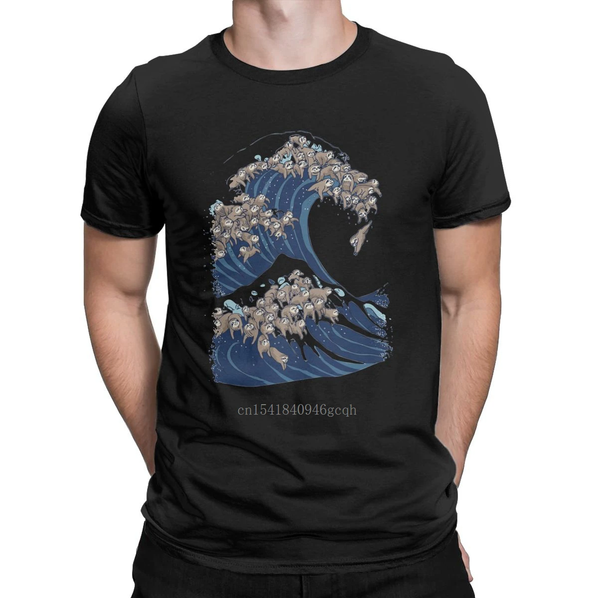 

Men's T-Shirts The Great Wave Of Kanagawa Novelty Pure Cotton Tees Short Sleeve Ocean Nature T Shirts Crew Neck Clothes 6XL