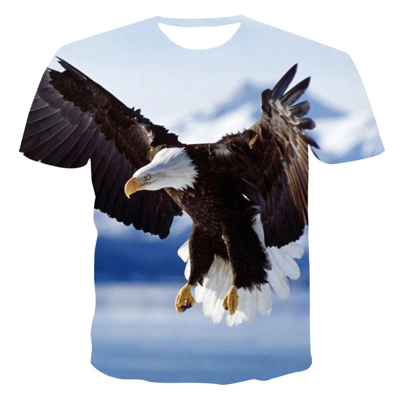 

Summer Men Interesting Eagle Graphic T Shirts Personality Casual Animal Bird Pattern T-shirt Fashion Trend Printed T-shirts Tops