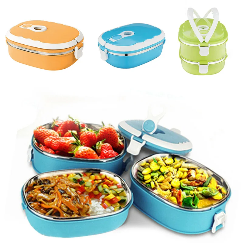 

1pc 900ml Portable Food Warmer School Students Lunch Box Case Thermal Insulated Container Stainless Steel Kitchen Tableware