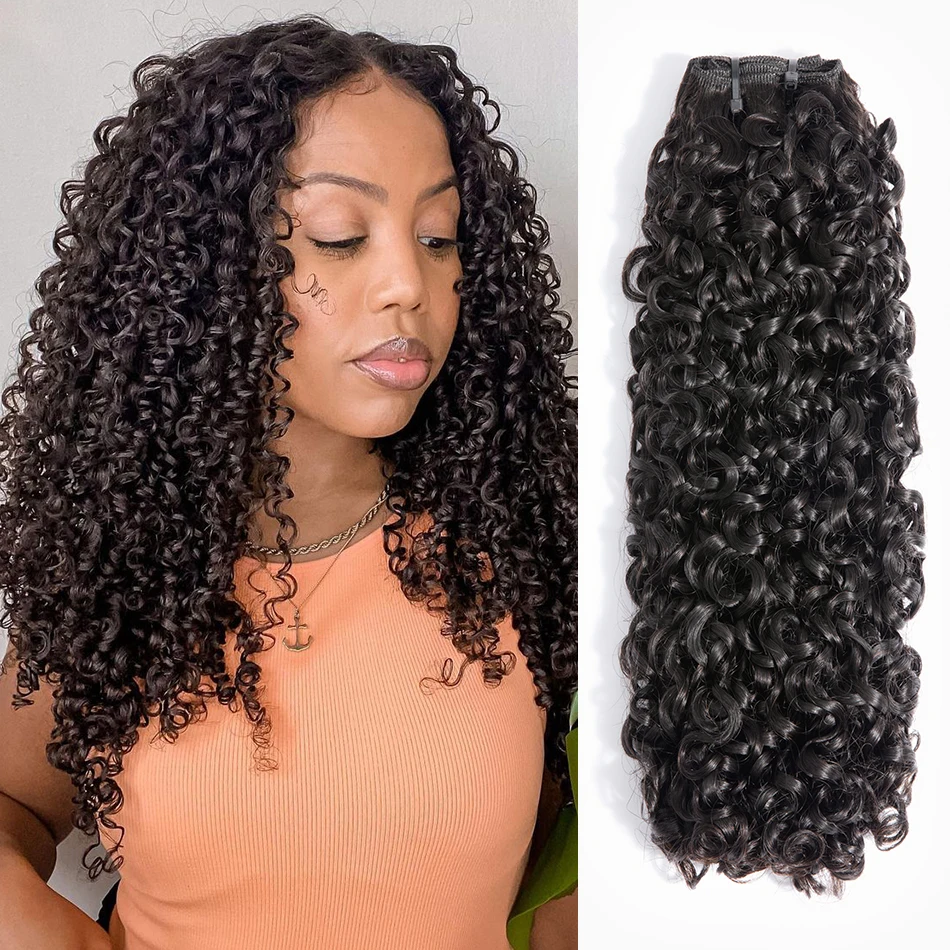 

Brazilian Spirals Curly Bundles Unprocessed Small Kinky Curly 2/3/4 PCS Human Hair Weave Bundles Remy Hair Extensions Hair Wefts