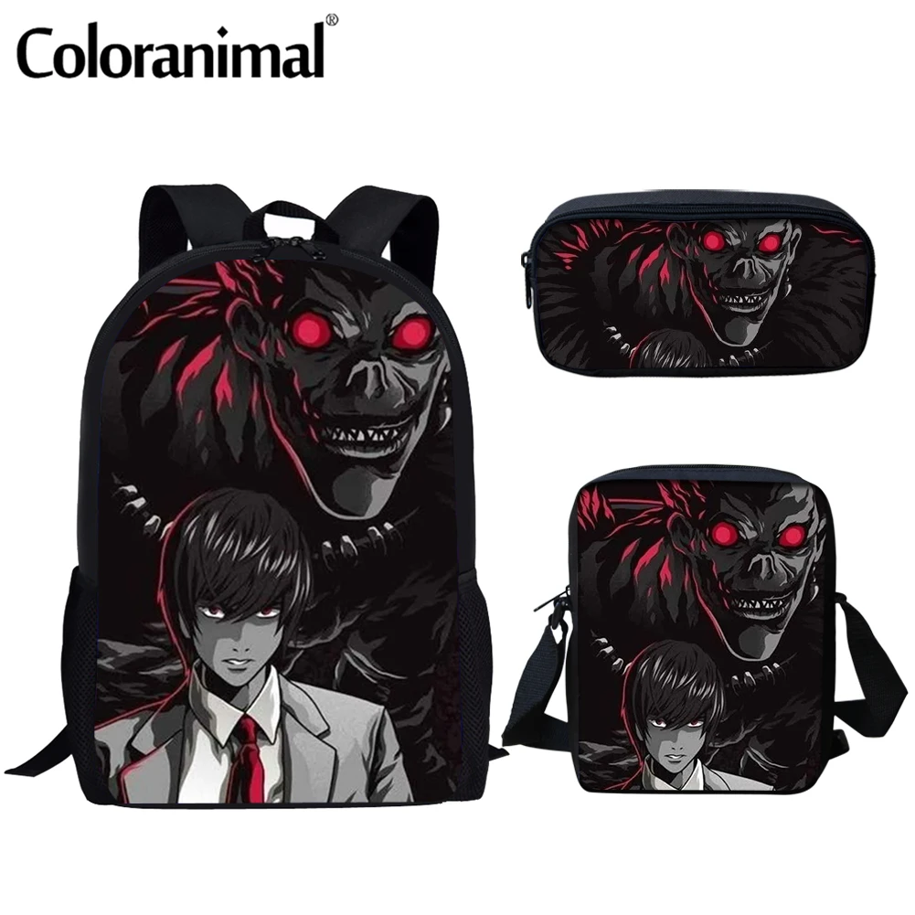 

Coloranimal Children School Bags for Kids Anime Death Note Shinigami Ryuk Print Book Bag Teenagers Backpack Laptop Bag Mochila