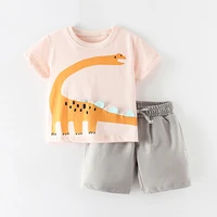 summer childrens clothing new boys suit print cotton short sleeve t shirt shorts 2pce sets for boys cartoon casual clothes 2 8y