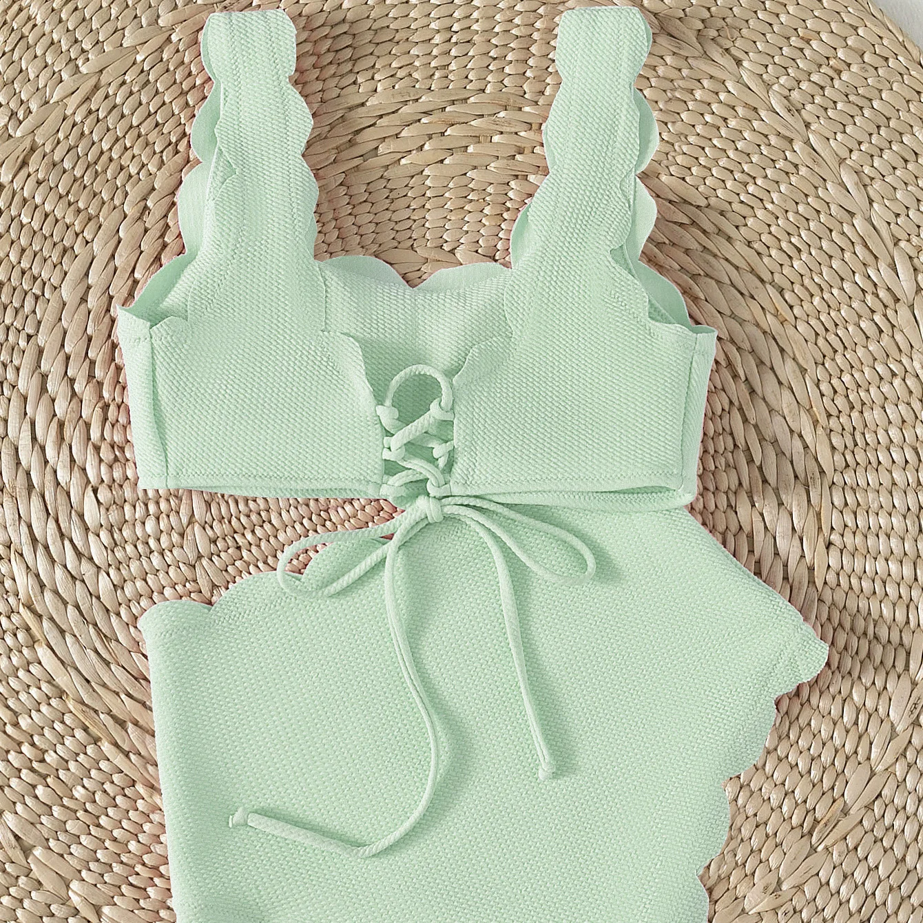 Sexy Low Waist Swimsuit Women String Bathing Suits Two Pieces Plus Size Tankini Women