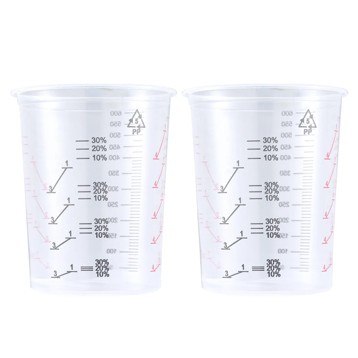 

SUPVOX 2Pcs 600ml Transparent painting Resin Measuring Cups mixing scale cup