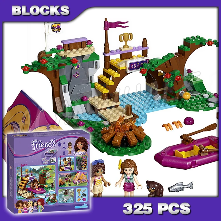

320pcs Bela 10493 Friends Adventure Camp Rafting Building Brick Blocks Model Olivia Andrea Toys girl Compatible with