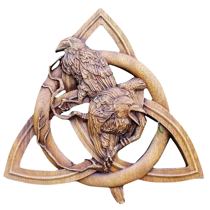 

Norse Rune Wood Wall Hanging Decor Garden Yard Decoration Statues Door Hanging Pendant