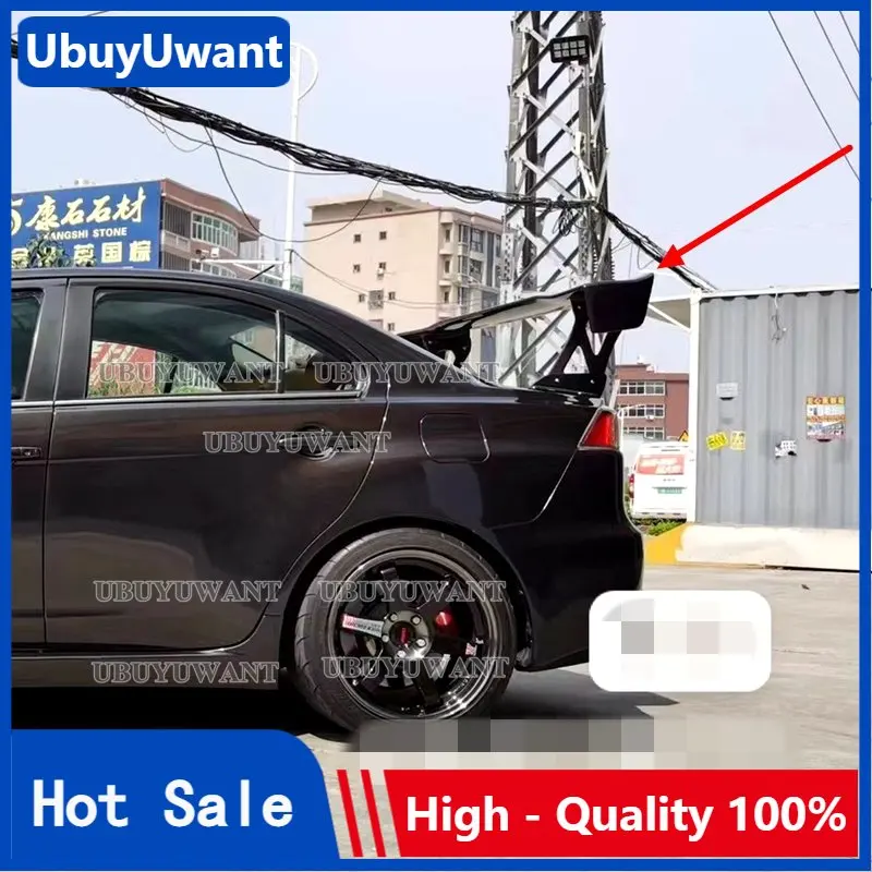 

Черный спойлер для Mitsubishi LANCER EVO 2008-2015, карбоновый материал, грунтовка, цвет, заднее крыло автомобиля, украшение