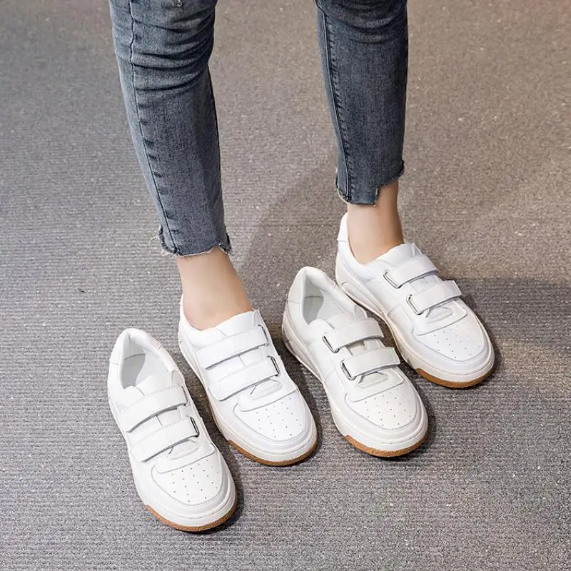 2022 Ins Women Sneakers Real Leather Fashion Flats Shoes Woman Cross Strap Casual Daily Spring Lady Footwear Size 35-40