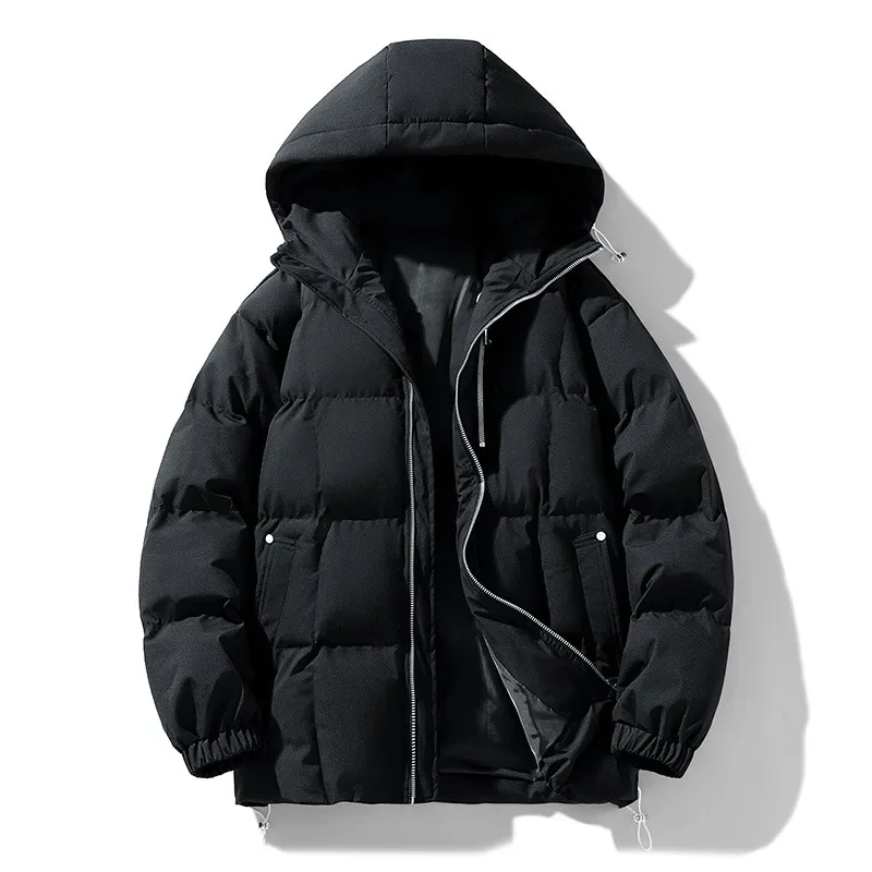 Thickened Hooded Cotton Coat 2024 Winter New Men's Wear Casual Fashionable Warm Anti-cold Puffer Jacket For Youth