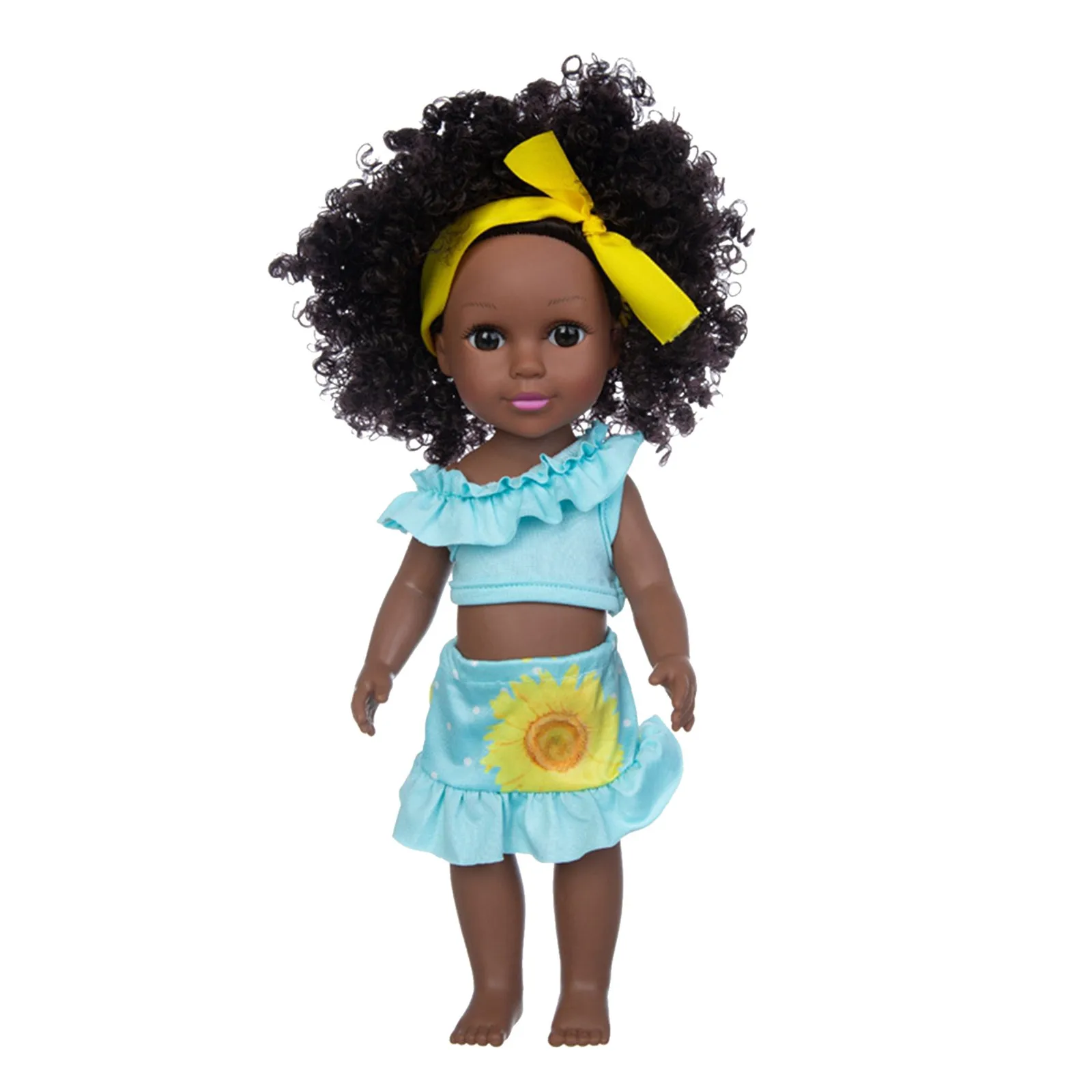 

Curly Baby African 35CM Doll Baby Black African Toy Black Black Black Cute Education Magnet for Toddlers 1-3