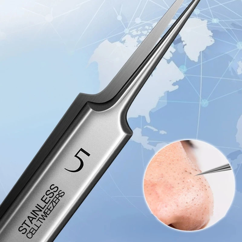 

Germany Ultra-fine No. 5 Cell Pimples Blackhead Clip Tweezers Beauty Salon Special Scraping & Closing Artifact Acne Needle Tool