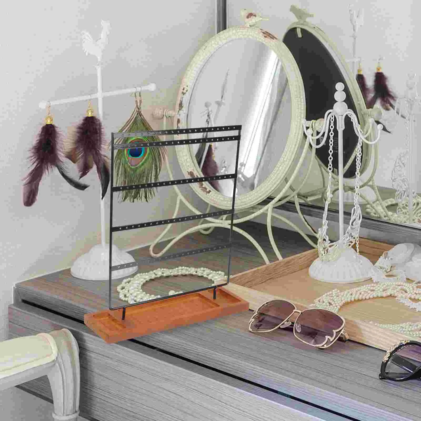 Earring Holder Jewelry Display Rack Organizer Stand Necklace Earrings Ear Stud Hanging Storage Desktop Studs Tower Dangle Tier
