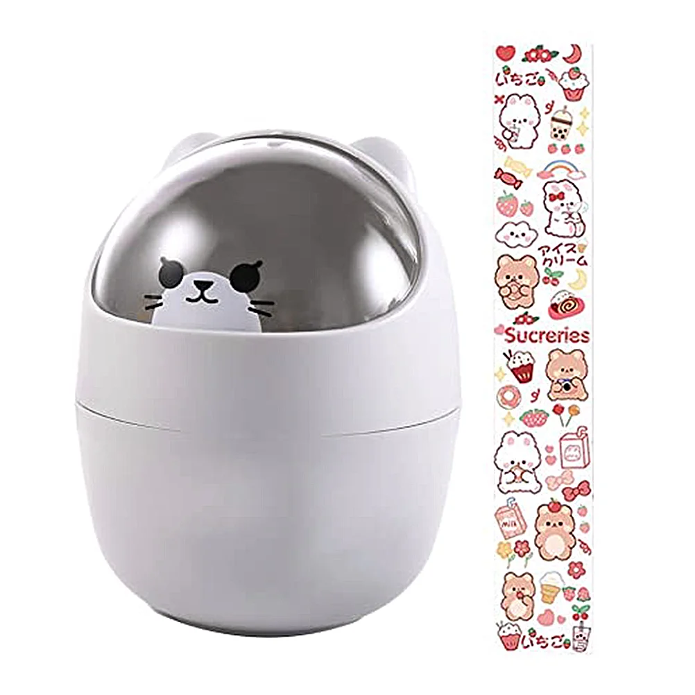 

Garbage Can Desktop Trash Can Nice Light Safe Good Cartoon Trashcan Trash Can Garbage Bin for Storage