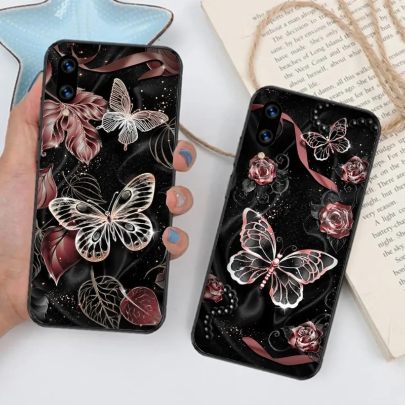 

Роскошный розовый золотистый великолепный чехол для телефона Huawei Mate 40 30 20 10 Pro Lite Nova 9 8 5T Y7p Y7 черный мягкий чехол Funda Shell