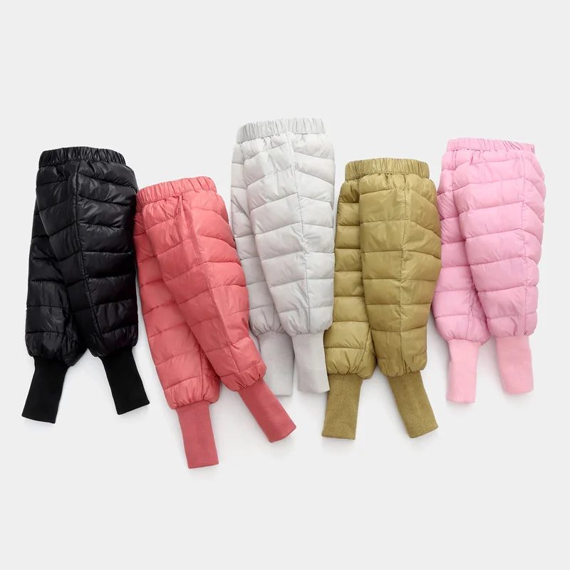 

Зимняя повседневная одежда для мальчиков, плотные теплые брюки с хлопковой подкладкой для девочек, лыжные брюки, эластичные леггинсы для де...