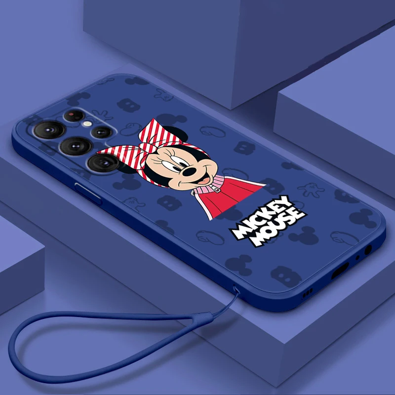 

Liquid Rope Funda Cartoon Mickey Minnie Mouse Phone Case For Samsung Galaxy S22 S21 S20 FE S10 Note 20 10 Plus Lite Ultra 5G