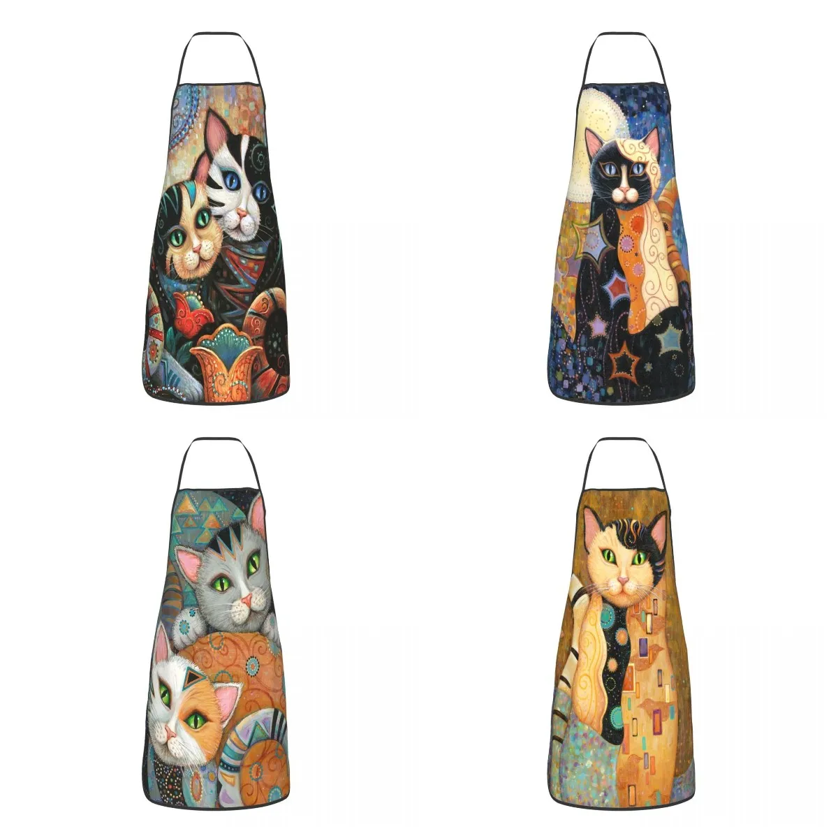 

Художественный фартук с изображением кошки Густава Климта для женщин и мужчин унисекс фартук для готовки животных кухонный фартук для готовки шеф-повара