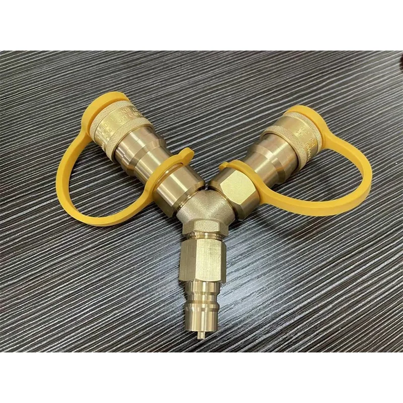 3/8 Inch Y-Splitter Quick Connect/Disconnect Adapter For Natural Gas Or Propane Systems Suitable Grills |