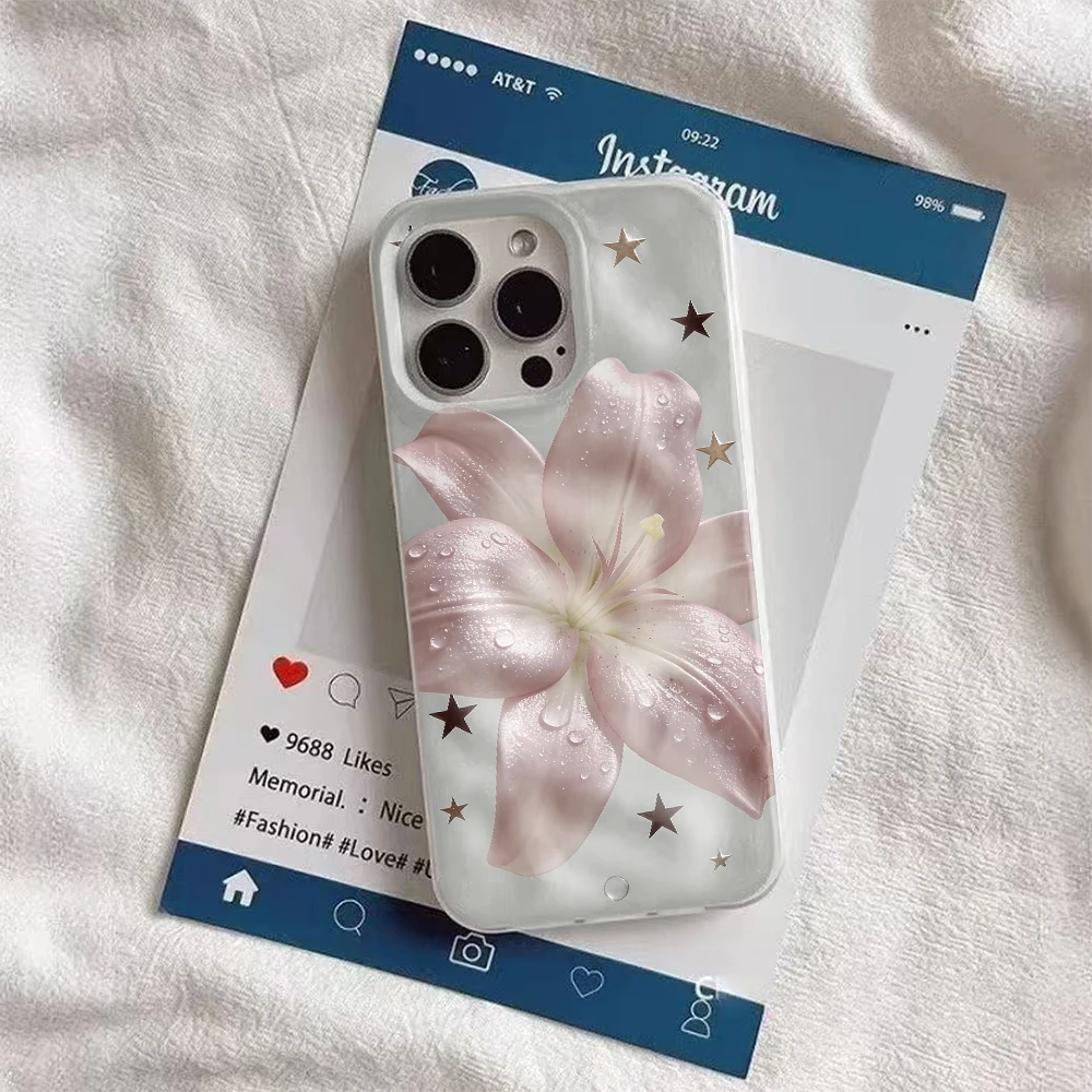 Прозрачный гибкий чехол Pink Lily Star Gray с защитой от царапин и ударов для iPhone 14 13 11 15 16 17 Pro Air Plus (art.: 3920dca289136) - 3920dca289136