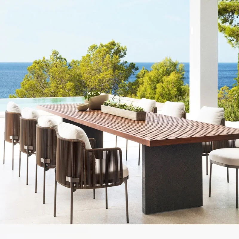 

Outdoor rattan chair, light luxury and simple, hotel interior design, rattan sofa, bar chair series, table and chair furniture