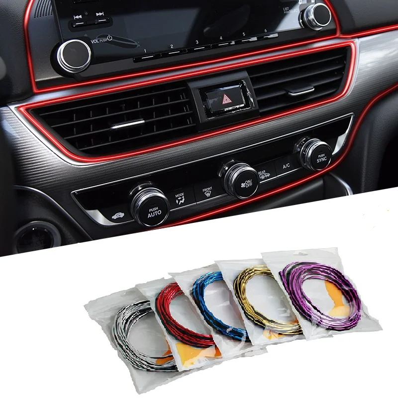 

6.4ft/5M Car Dashboard Door Edge Insert Trim Styling Interior Decorative Moulding Universal Auto Accessories Insert Strip blue