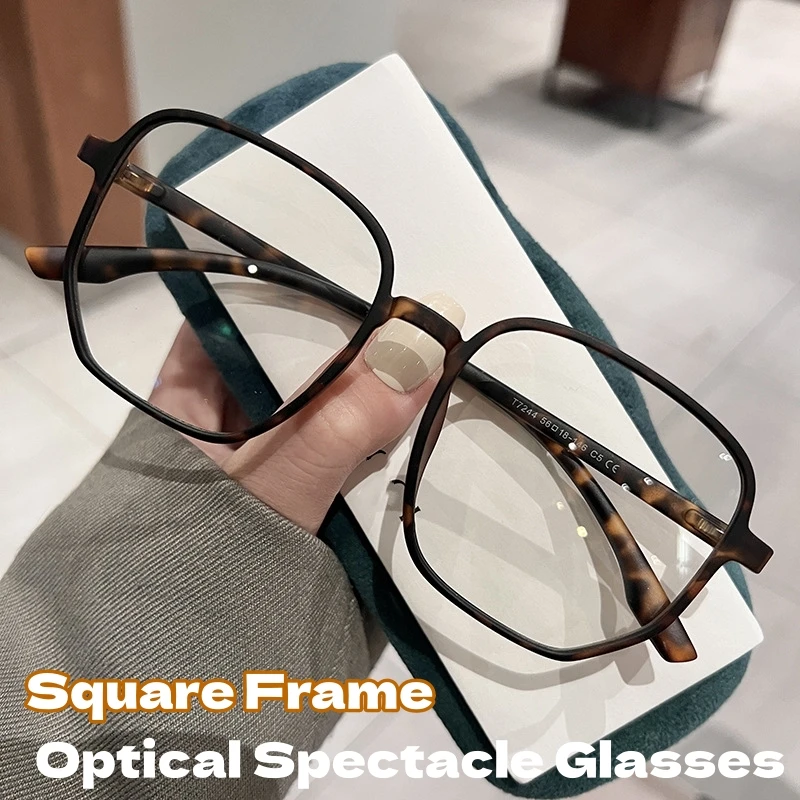 

Women Large Square Computer Eyewear Trendy Oversized Anti-blue Optical Spectacle Eyeglasses Unisex Vintage Ultralight Glasses