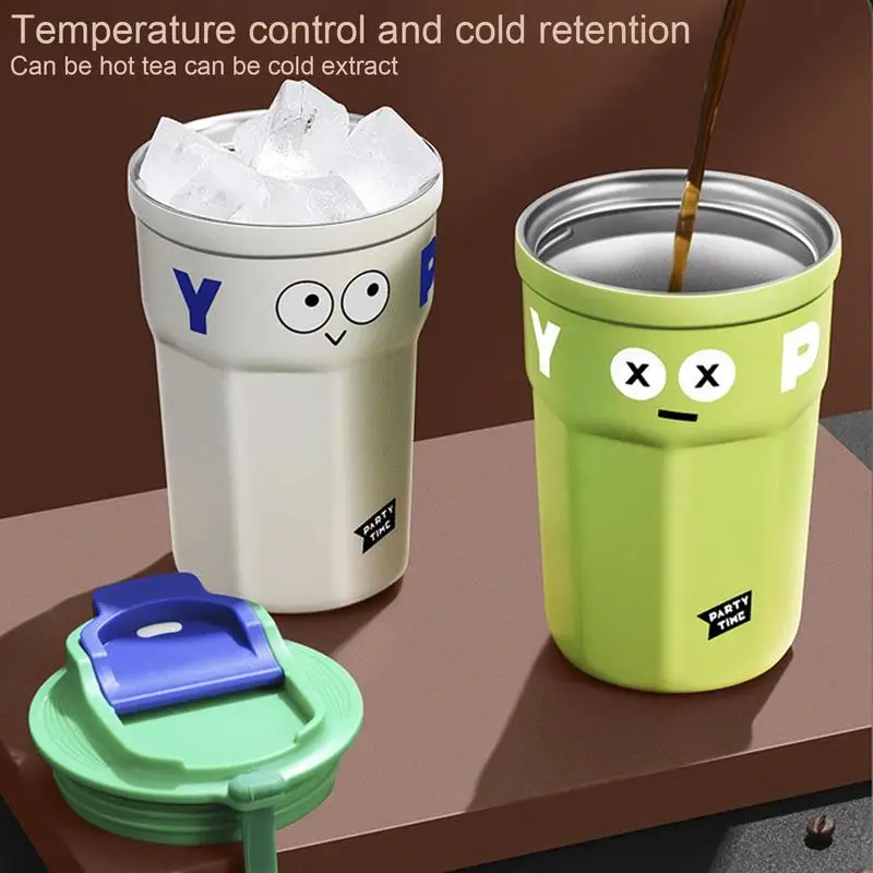 Kids Water Bottle With Lid And Straw Portable Drinkware With