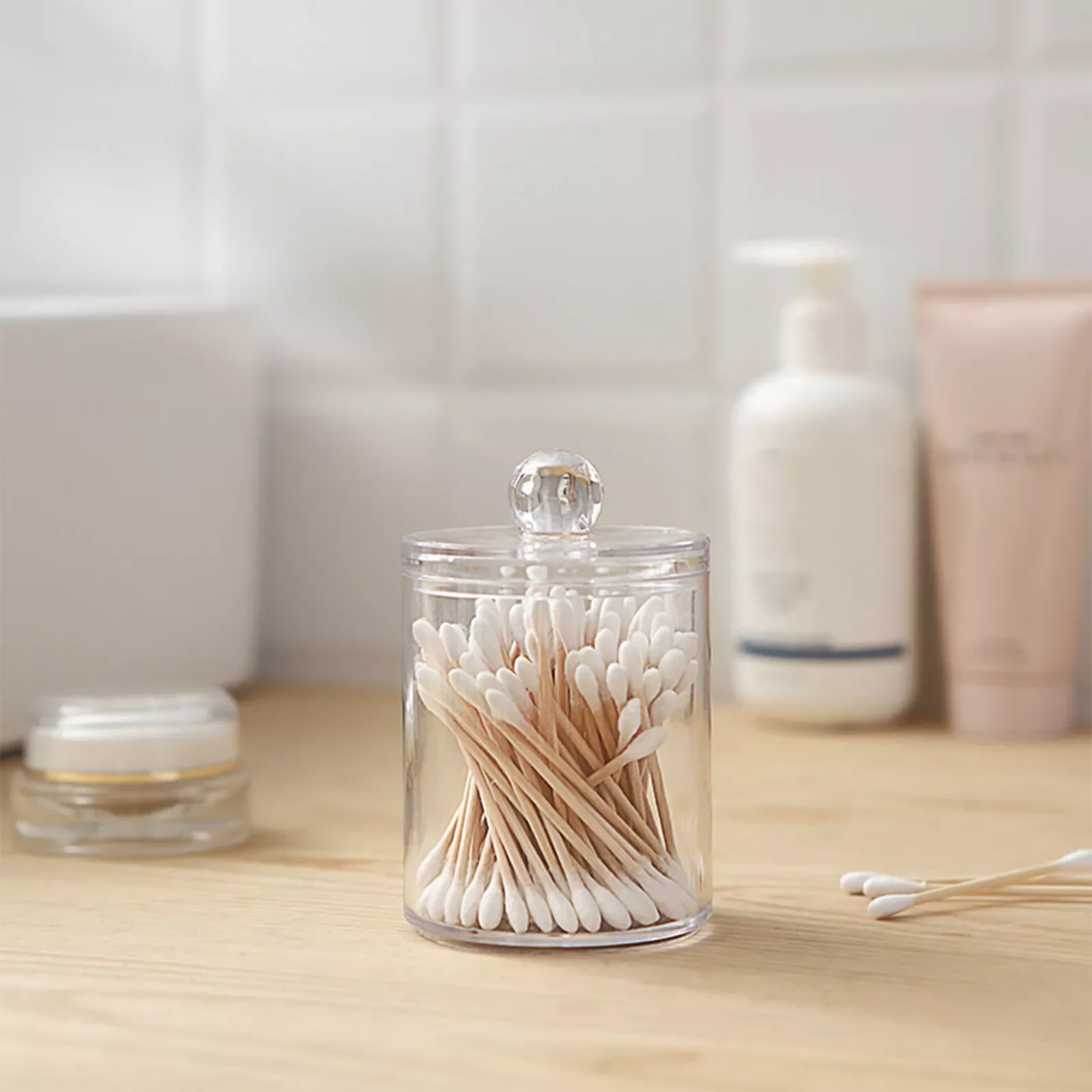 

Makeup Organizer Cotton Swabs Container Cosmetic Makeup Cotton Pad Organizer Jewelry Storage Box(Empty Box)#E