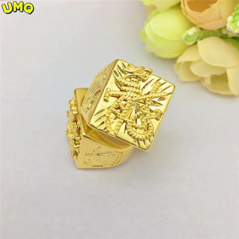 

Hoyon Luxury Men's 14k Gold Color Ring for Engagement Anniversar Jewelry Gifts Delicate Yrannosaur Ring Jewelry for Man Female