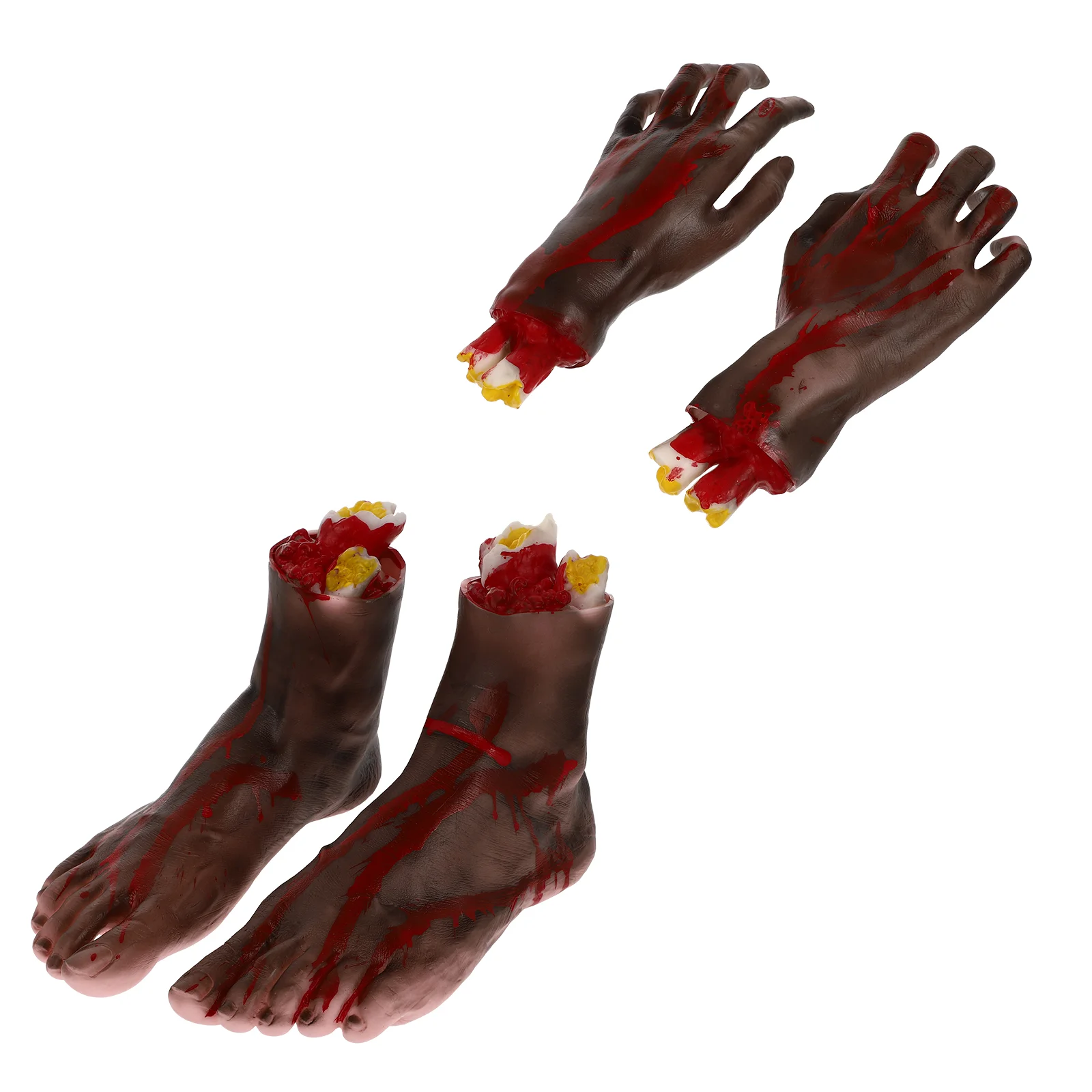 

Props Human Severed Hand Scary for Haunted House Home Party Decor 4Pcs