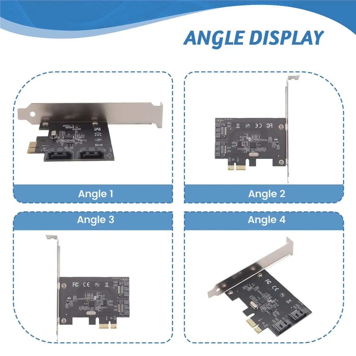 Фото Карта расширения DT81 PCI-E на SATA3.0, 6 Гбит/с, 2-портовый адаптер расширения с чипом ASM1061 для Win11/10/7 №5