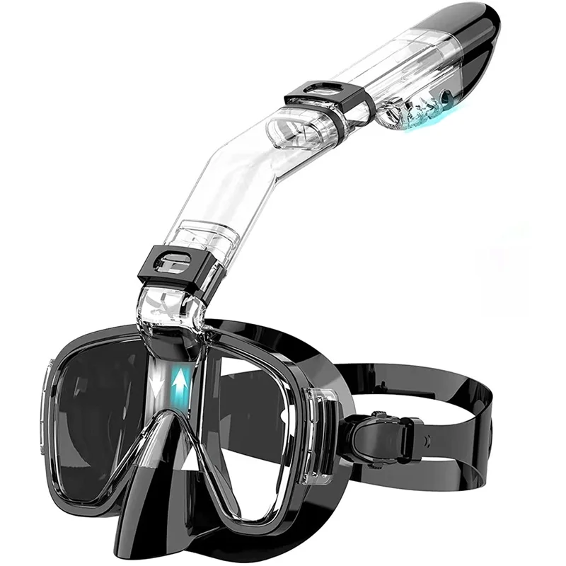 

Hot Sell Snorkel Mask Foldable Diving Mask Set With Dry Top System And Camera Mount, Anti-Fog Professional Snorkeling Gear