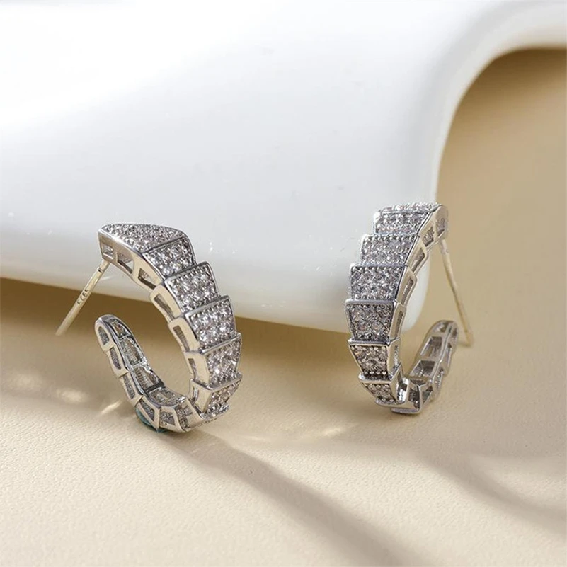 

100% Real 925 Sterling Silver Diamond Jewelry Stud Earring for Women Aros Mujer Oreja Orecchini Diamond Earrings for Women Girls