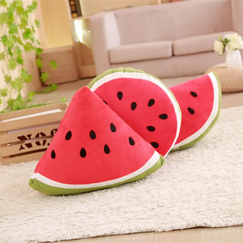 

Kawaii Plush Toys Plants Round Semicircle Watermelon Pillow Stuffed Triangular Fruit Doll Sofa Bad Pillow Room Decoration Kids