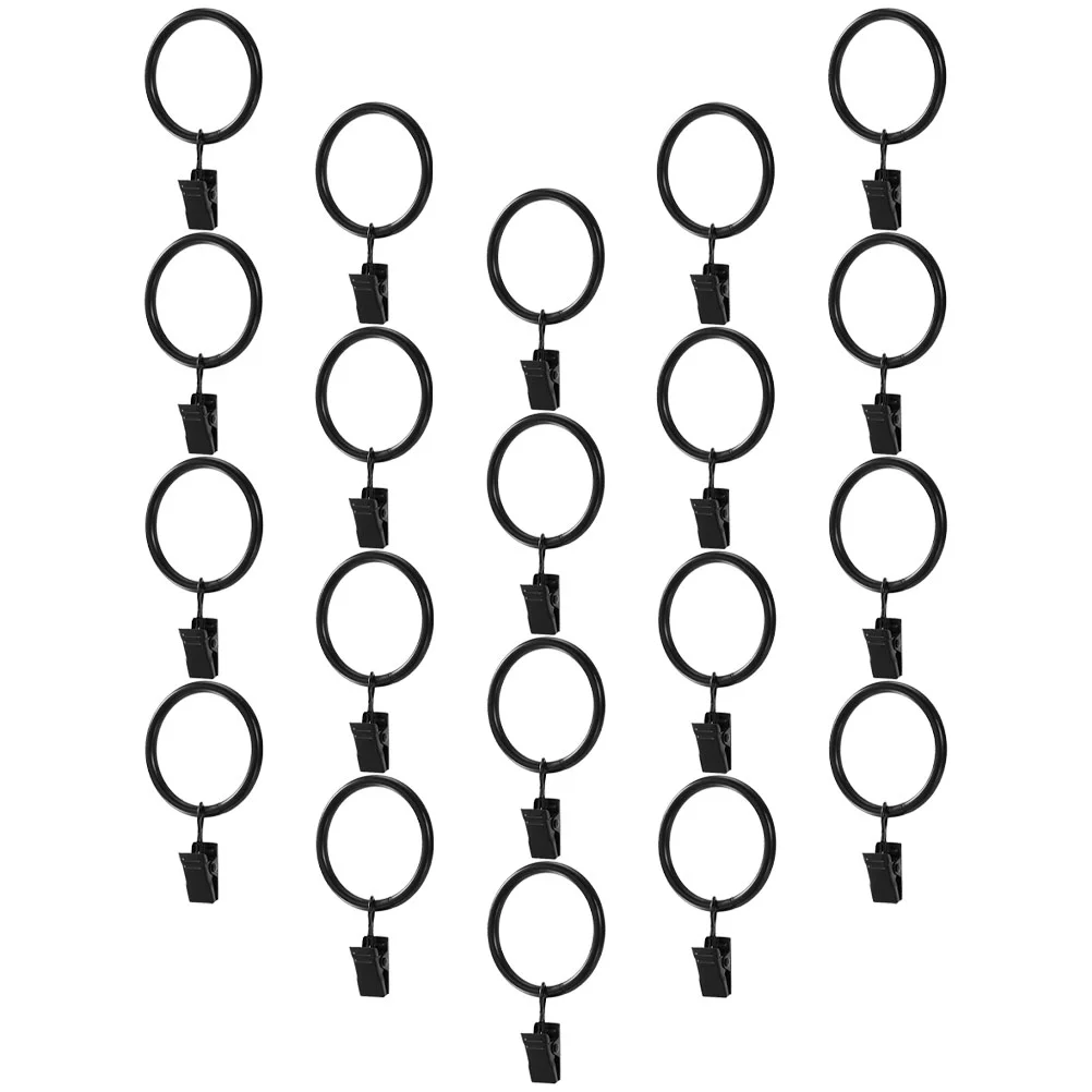 

20 Pcs Window Curtain Ring Shower Rings Clips Curtains Drapery Hangers Pole Metal Holder
