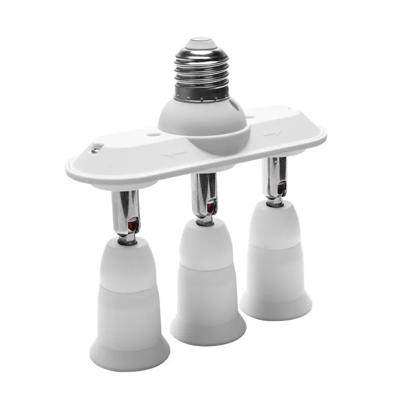 

3 In 1 E27 Adapter Converter Horizontal Designed 360 Degrees Adjustable 180 Degree Bendable Light Socket Splitter