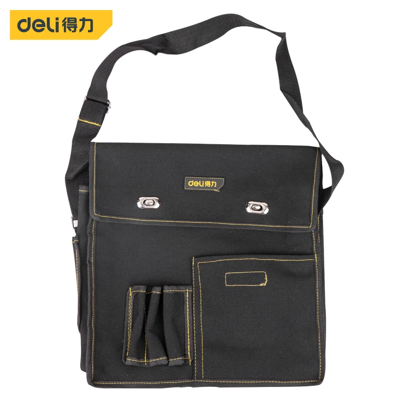 

Deli 1 Pcs Adjustable Strap Canvas Tool Bag Equipment Repair Interior Renovation Multifunctional Electrician Portable Tool Kit