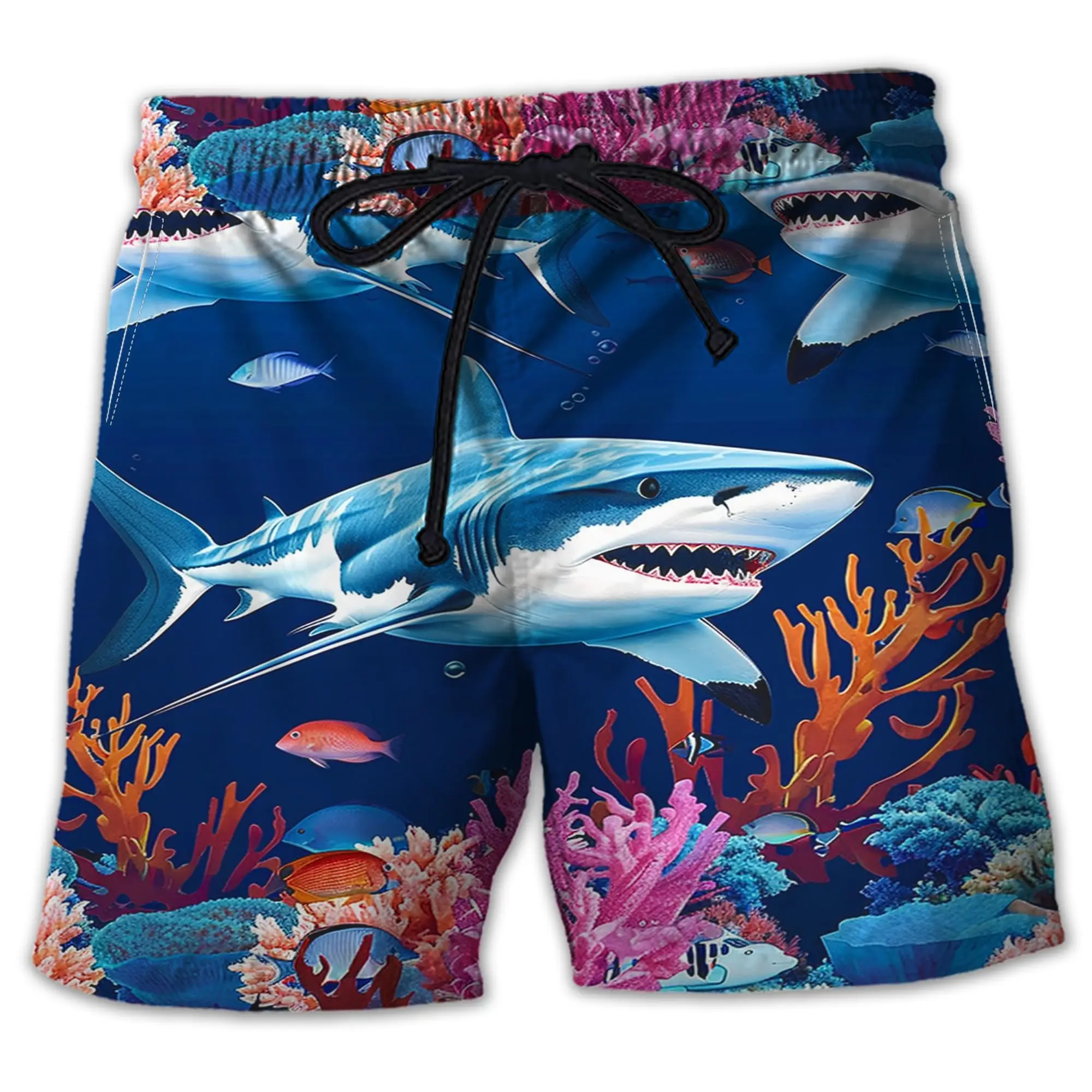 Фото New Ocean Shark Dolphin 3D Print Beach Shorts Men Swimwear Oversized Surfing Board Pants Hawaiian Swimsuits Trunks Kids Clothing №4