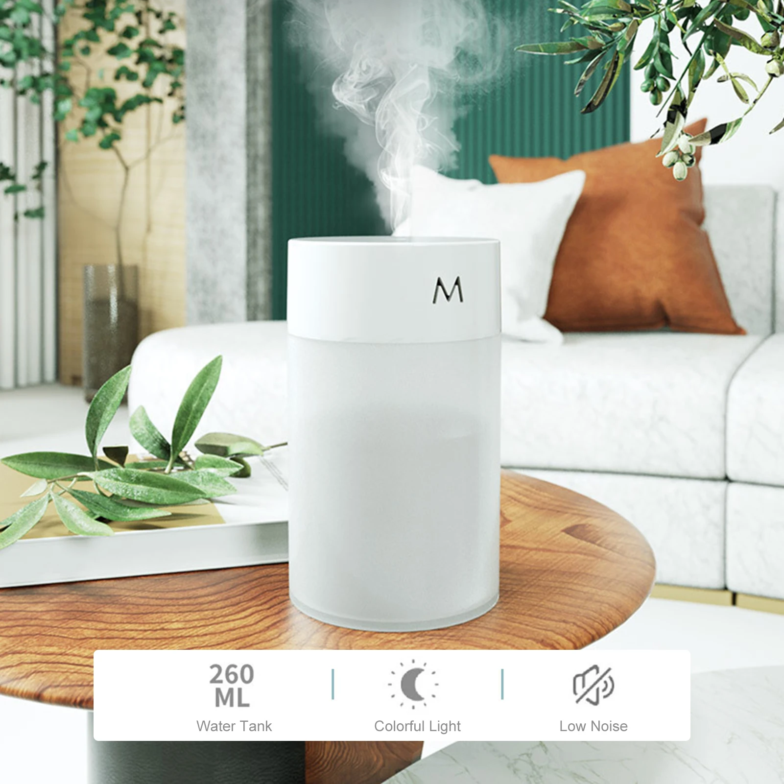 

260ml Portable Intelligent Humidifier For Home Fragrance Oil USB Aroma Diffuser Mist Maker Quiet Diffuser Machine for Home Car