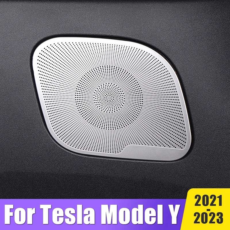 

Car Accessories For Tesla Model Y 2021 2022 2023 Rear Trunk Tweeter Horn Cover Decoration With Sequins Speaker Trim Stickers