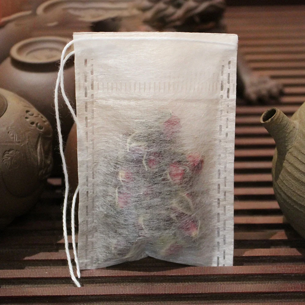 100 шт. фильтр-пакетики для чая с белыми заварочными листьями из белкового волокна