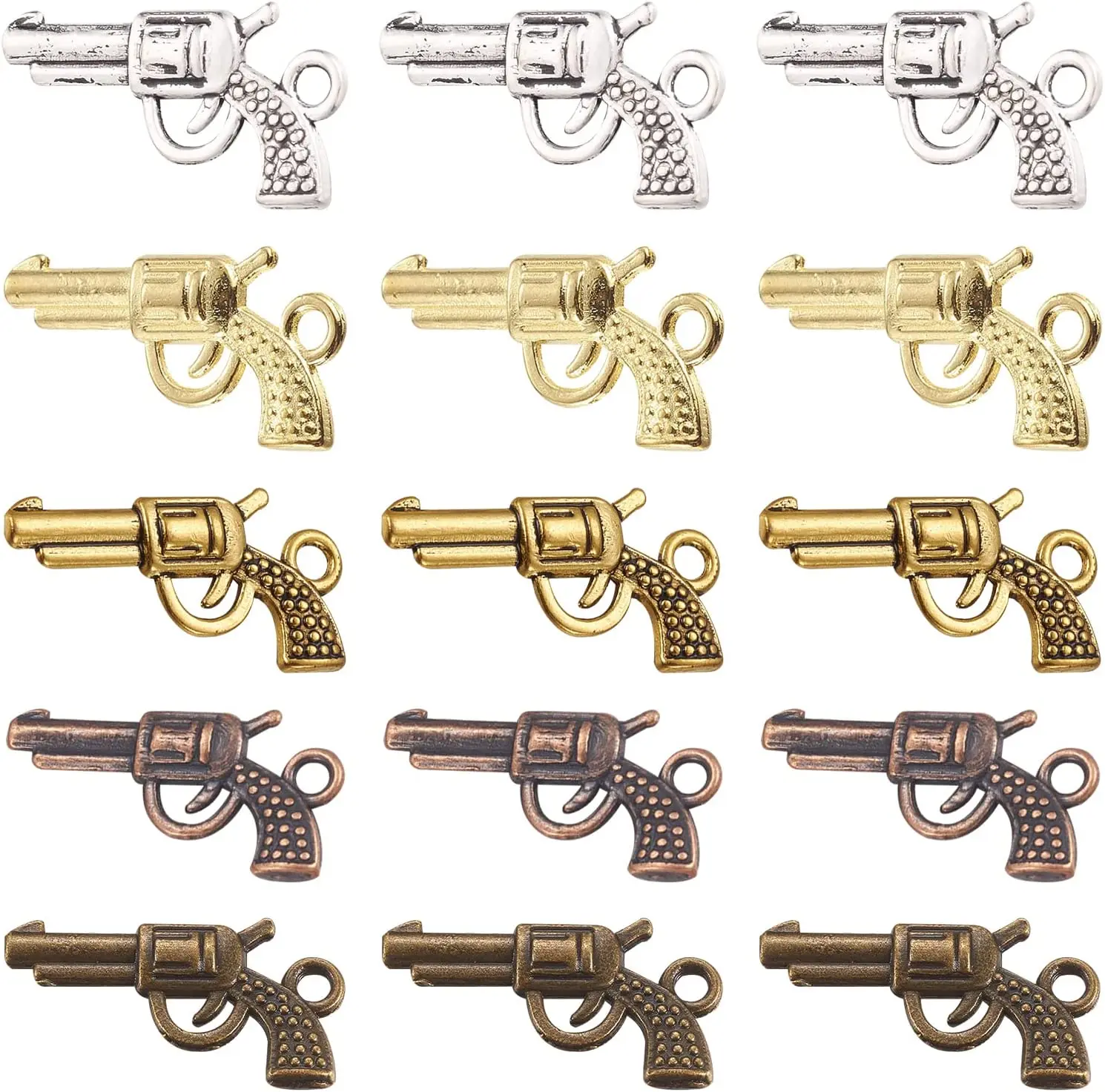 

Mixed Vintage Nail Art Charms Luxurious Gold Silver Gun Nails Art Decorations Alloy Punk Jewelry For Nails DIY Nails Suppliers