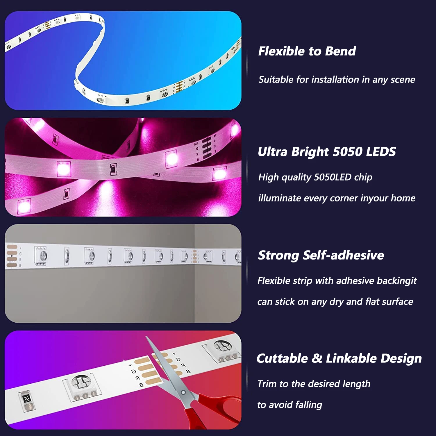 Светодиодная лента 5050 RGB 5 м 10 водонепроницаемая Диодная гибкая светодиодная 15 с