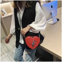 fashion red love heart shape shoulder bag women purses and handbag women chain crossbody bag ladies purse and clutch bag