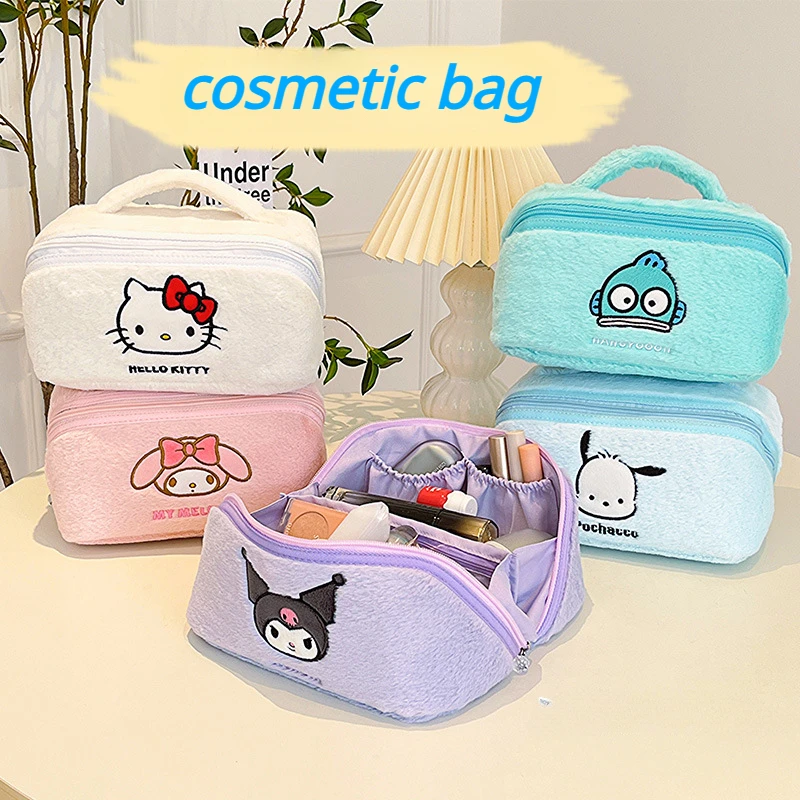 

Hello Kitty Sanrio Kuromi My Melody Cinnamoroll Anime Kawaii Cosmetic Bag Cute Cartoon Plush Storage Bag Portable Organizing Bag