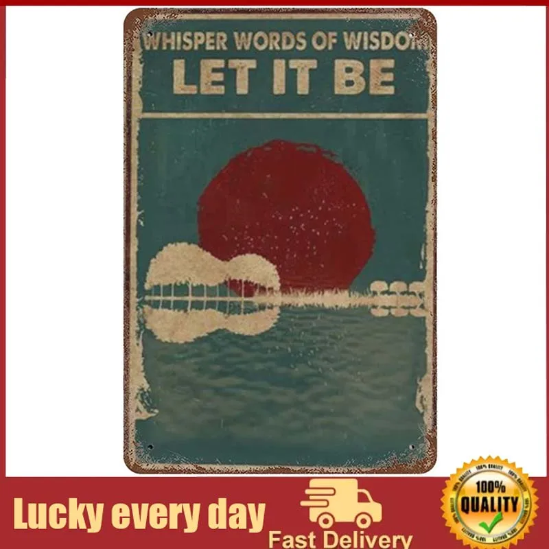 

Vintage Funny - The Beatles - Let It Be - Retro Metal Tin Sign Kitchen Home Decor Pub Funny Novelty Coffee Shop Restroom Club