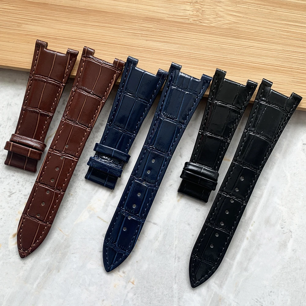 

Watch Accessories Genuine Leather Strap For Patek Philippe Nautilus Watch Concave 13mm Mouth Watch Strap Band 25x18mm